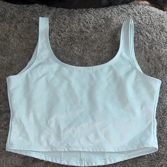 Altard State Light Blue Faux Leather Top - Picture 2 of 2